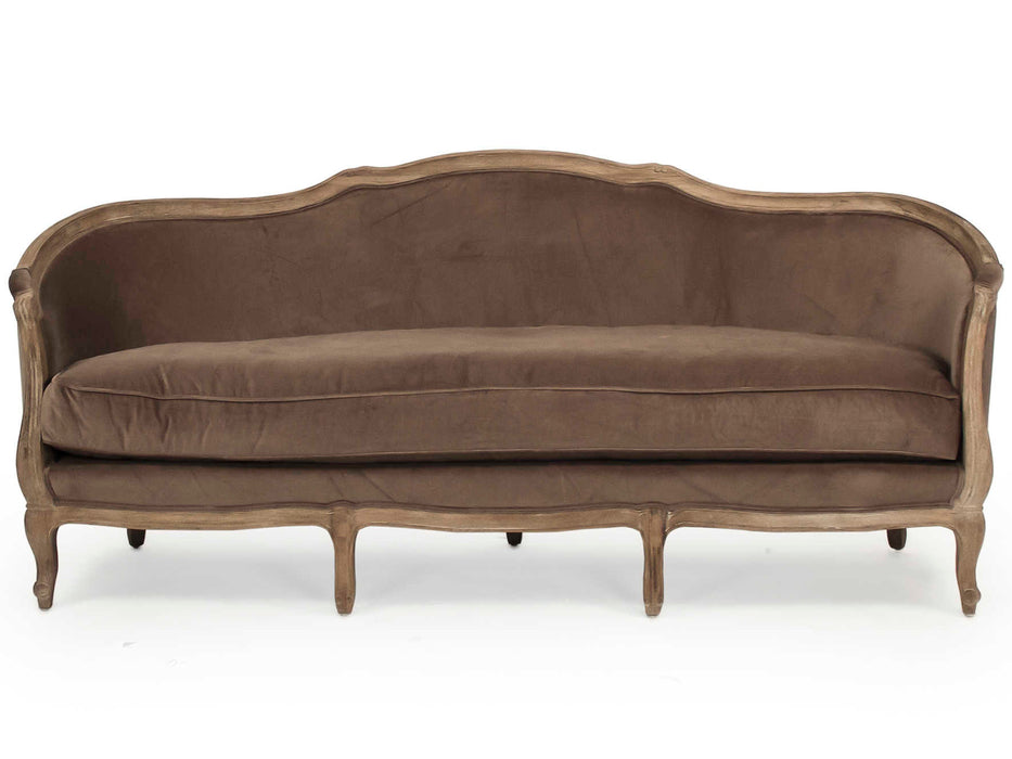 Zentique - Maison Brown Velvet Sofa Couch - CFH007-3 E272 V011 - GreatFurnitureDeal