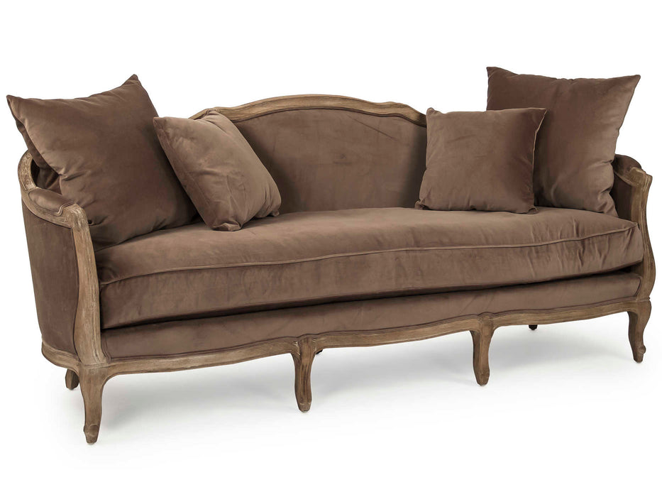 Zentique - Maison Brown Velvet Sofa Couch - CFH007-3 E272 V011
