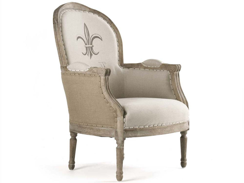 Zentique - Lance Natural Linen Accent Chair - CFH185 E272 #5 Burlap