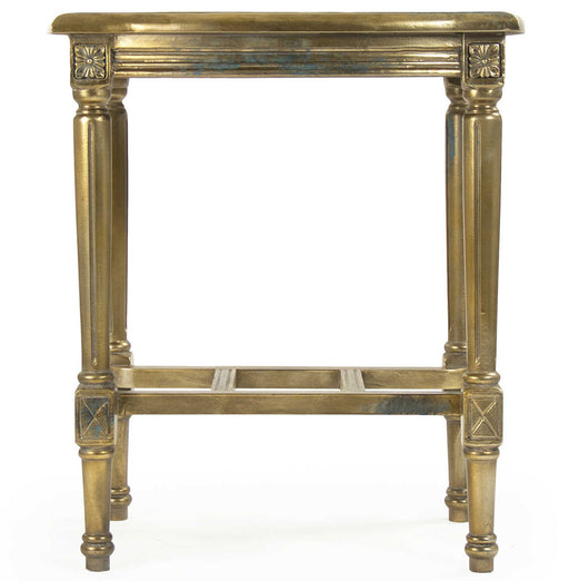 Zentique - Burkett Distressed Gold 27'' Wide Square End Table - ELF150520 - GreatFurnitureDeal