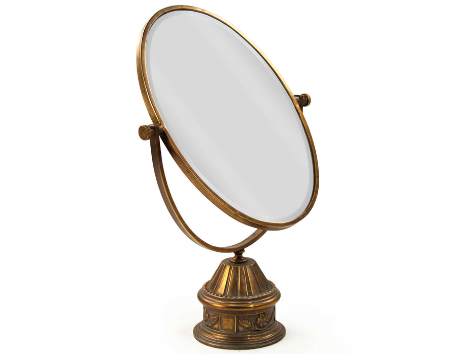Zentique - Cerise Distressed Gold 20''W x 30''H Oval Mirror - EZT160437A - GreatFurnitureDeal