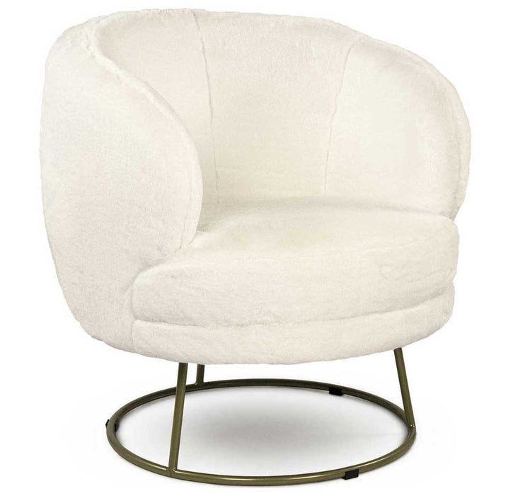 Zentique - White Faux Accent Chair - GH002-RW