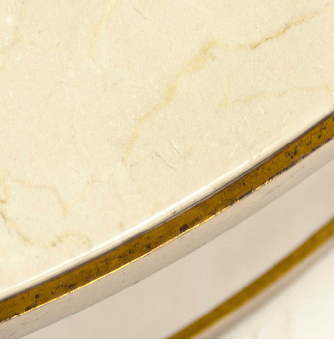 Zentique -  Fae Gold Leaf / Cream Marble 31'' Wide Round Coffee Table - LI-S15-18-141 - GreatFurnitureDeal