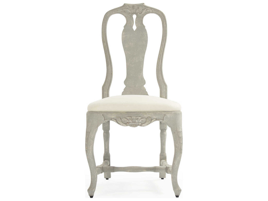 Zentique - Kate Distressed Grey Blue / Off-White Linen Side Dining Chair -  LI-S9-22-21-C - GreatFurnitureDeal