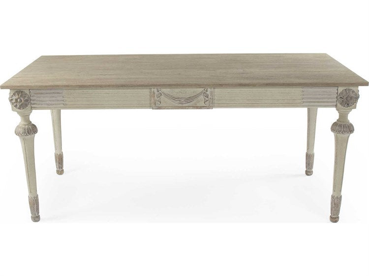 Zentique - Bastian Dry Natural / Distressed Off-White 72'' Wide Rectangular Dining Table - ZENLI-SH11-30-15