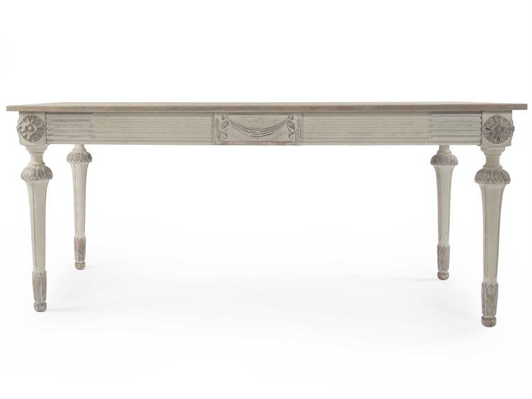 Zentique - Bastian Dry Natural / Distressed Off-White 72'' Wide Rectangular Dining Table - ZENLI-SH11-30-15 - GreatFurnitureDeal