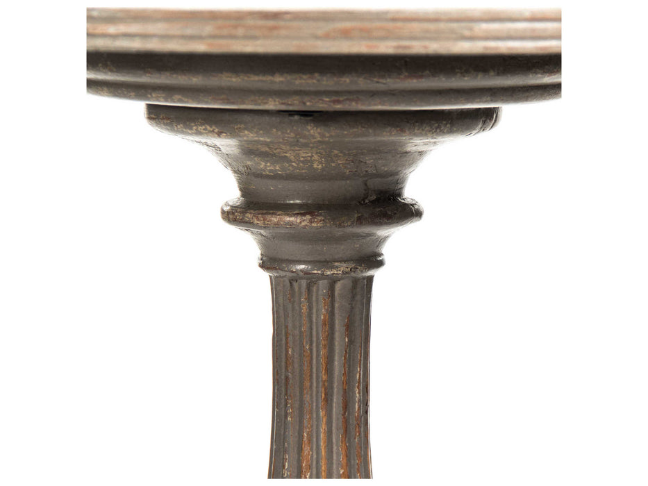 Zentique - Esme Distressed Moss Grey 23'' Wide Round Pedestal Table - LI-SH14-13-117 - GreatFurnitureDeal