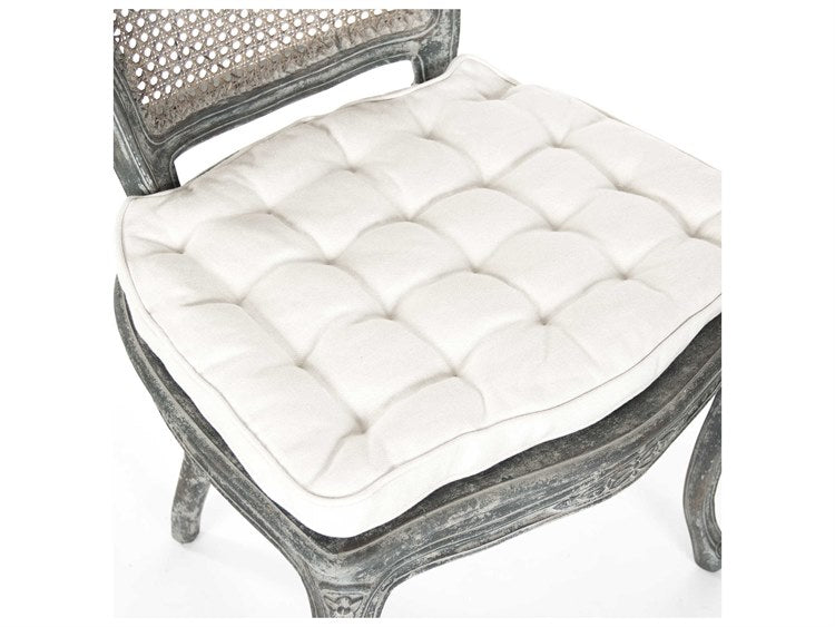 Zentique - Annette Antique White / Cream Velvet Side Dining Chair - LI-SH8-22-19-1 Distressed Blue - GreatFurnitureDeal