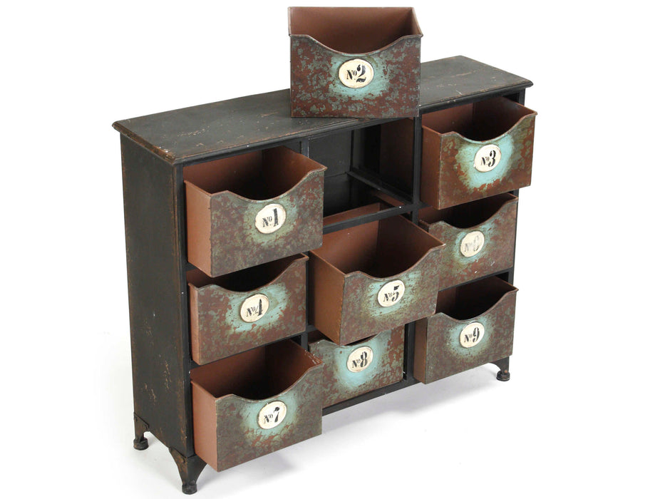 Zentique - Iron Antique Green / Rustic File Cabinet - PC042 - GreatFurnitureDeal