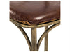 Zentique - Zain Antique Bronze / Brown Leather Side Counter Height Stool - PF31 Counter Stool Bronze - GreatFurnitureDeal