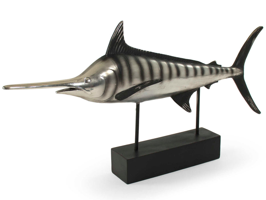 Zentique - Silver / Black Marlin Sculpture - TMA4017912