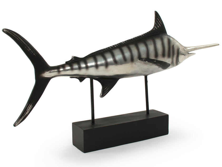 Zentique - Silver / Black Marlin Sculpture - TMA4017912 - GreatFurnitureDeal