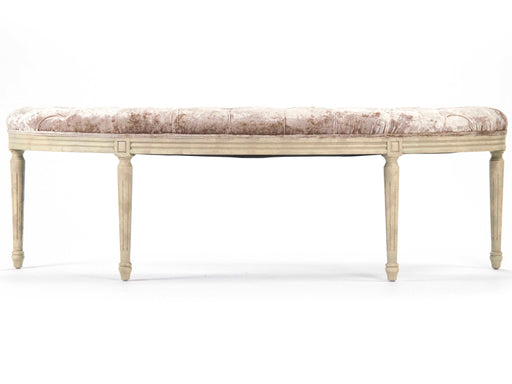 Zentique - Louis Crushed Champagne Velvet Accent Bench - W3 CFH208 309 A - GreatFurnitureDeal