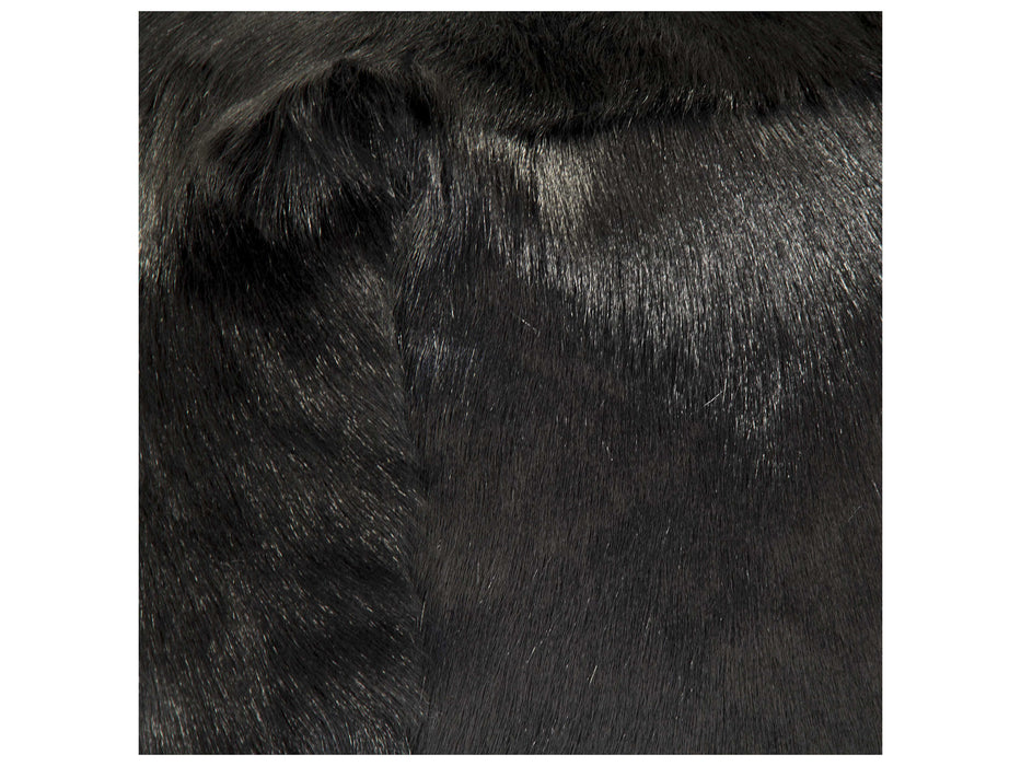 Zentique - Tibetan Black Goat Fur Pouf - ZGFC-black