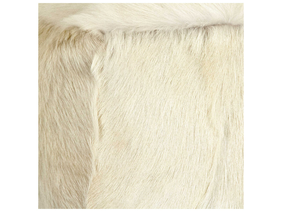 Zentique - Tibetan Ivory Goat Fur Pouf - ZGFC-ivory