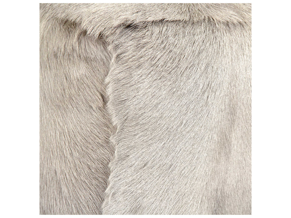 Zentique - Tibetan Light Grey Goat Fur Pouf - ZGFC-light grey