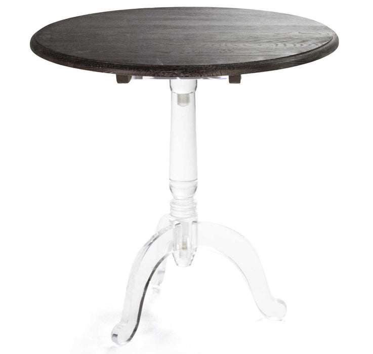 Zentique - Limed Charcoal / Clear 31'' Wide Round Pedestal Table - ZMA004