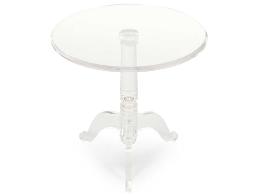 Zentique - Celine Clear 23'' Wide Round Pedestal Table - ZMA032 - GreatFurnitureDeal