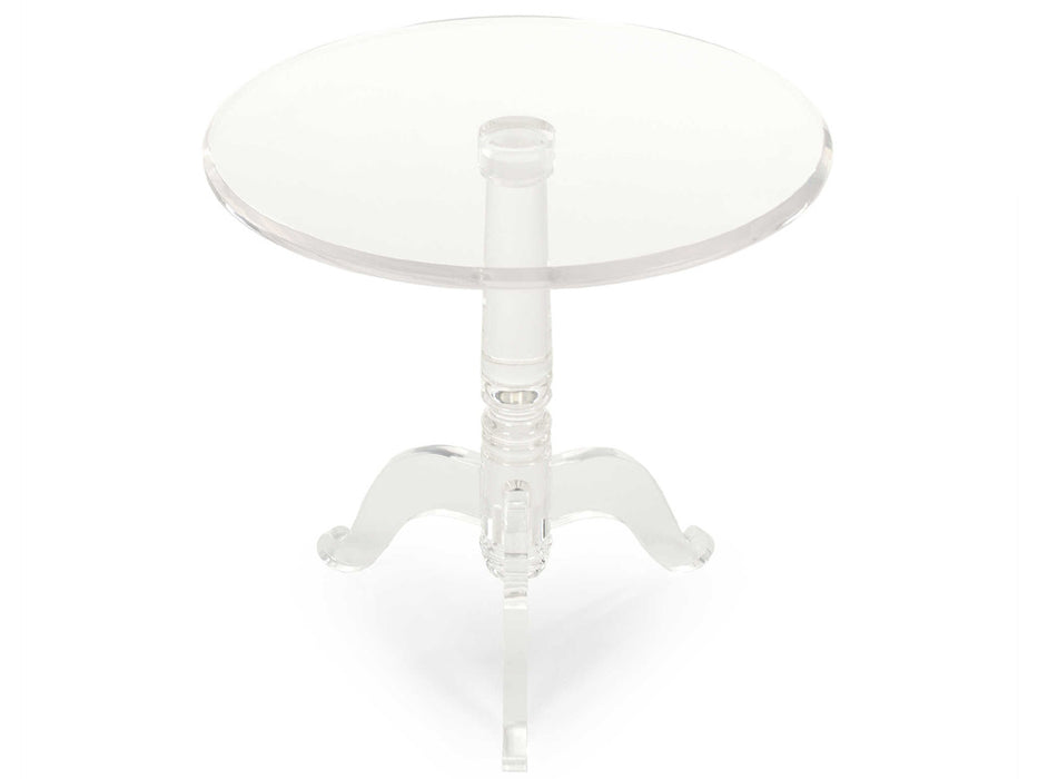 Zentique - Celine Clear 23'' Wide Round Pedestal Table - ZMA032