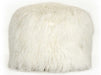 Zentique - Tibetan White Lamb Fur Pouf - ZTLFP-white - GreatFurnitureDeal
