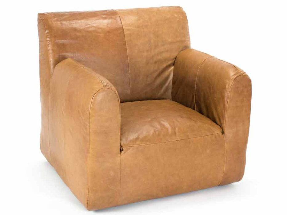 Zentique - Daniel Tan Leather Accent Chair - ZVD007 - GreatFurnitureDeal