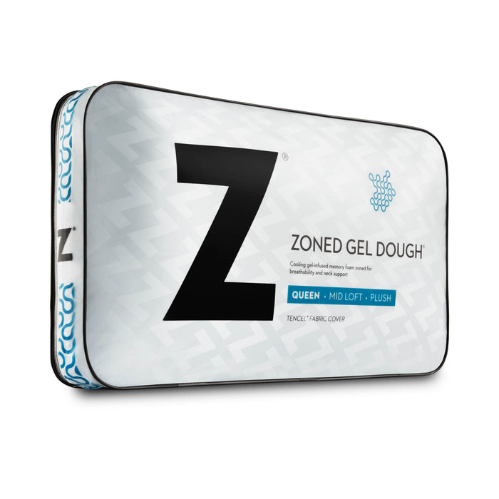 Malouf - Z Zoned Gel Dough Pillow, King, High Loft - ZZKKHPZG - GreatFurnitureDeal