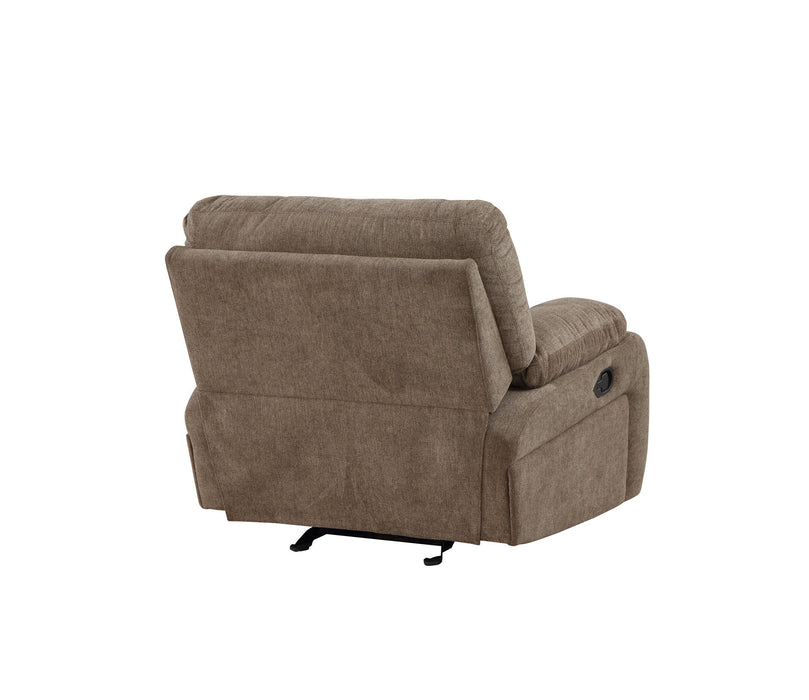 GFD Home - Ohio Manual Recliner 3Pc Living Room Set Made With Chenille Upholstery in Brown - GreatFurnitureDeal