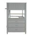 GFD Home - Twin size Loft Bed with Drawers and Desk, Wooden Loft Bed with Shelves - Gray(OLD SKU: LP000530AAE) - GreatFurnitureDeal