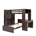 GFD Home - Twin size Loft Bed with a Stand-alone bed, Shelves,Desk,and Wardrobe-Espresso - GreatFurnitureDeal