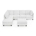 GFD Home - L shape Modular Sectional Sofa，DIY Combination，includes Three Single Chair ，Two Corner and Two Ottoman，Ivory Chenille - GreatFurnitureDeal