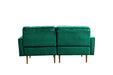 GFD Home - Theo Green Velvet Sofa Loveseat Chair Living Room Set with Pillows - GreatFurnitureDeal