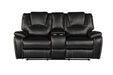 GFD Home - Hong Kong 3 Piece Power Reclining Sofa Set made with Faux Leather in Black - GreatFurnitureDeal