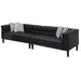 GFD Home - Sarah Black Vegan Leather Tufted Sofa 2 Chairs Living Room Set With 6 Accent Pillows - GreatFurnitureDeal