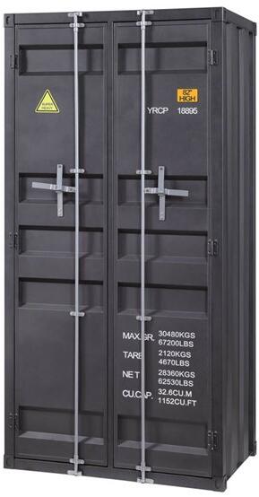 Acme Furniture - Cargo Wardrobe (Double Door) in Gunmetal - 37899 - GreatFurnitureDeal