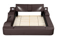 GFD Home - Zoya Smart Multifunctional King Size Bed Made with Wood in Brown - GreatFurnitureDeal