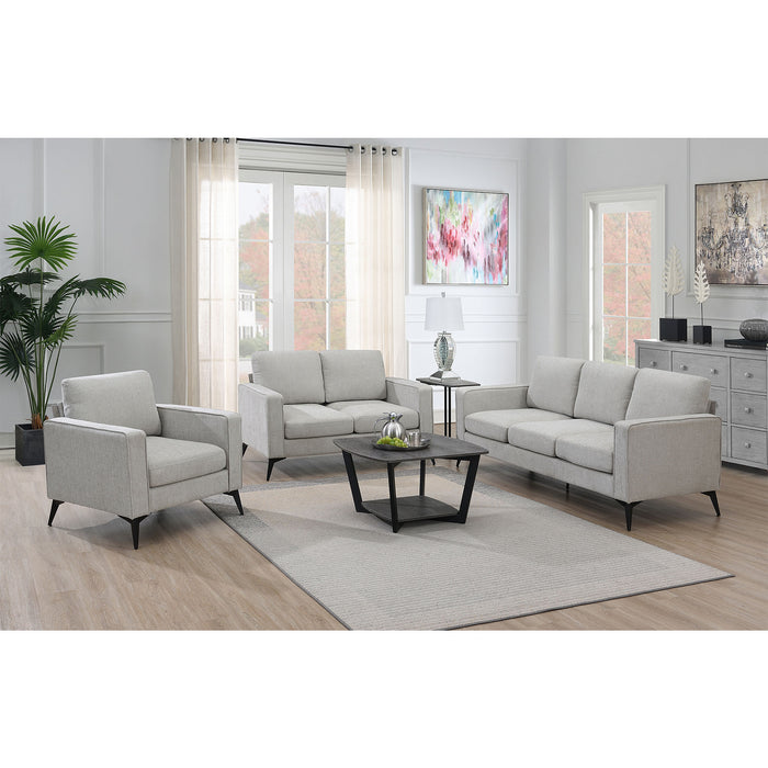 GFD Home -[VIDEO provided] [New]Modern 3-Piece Sofa Sets with Sturdy Metal Legs,Chenille Upholstered Couches Sets Including 3-Seat Sofa, Loveseat and Single Chair for Living Room Furniture Set (1+2+3 Seat) - GreatFurnitureDeal