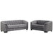 GFD Home - Modern 3-Piece Sofa Sets with Rubber Wood Legs,Velvet Upholstered Couches Sets Including Three Seat Sofa, Loveseat and Single Chair for Living Room Furniture Set,Gray - GreatFurnitureDeal