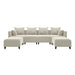 GFD Home - Sectional Sofa,U-shaped sofa with 6 Pillows for Living Room,Velvet  for bedroom, livingroom Beige - GreatFurnitureDeal