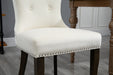 GFD Home - TOPMAX Dining Chair Tufted Armless Chair Upholstered Accent Chair, Set of 6 (Cream) - GreatFurnitureDeal