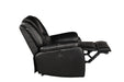 GFD Home - Hong Kong 3 Piece Power Reclining Sofa Set made with Faux Leather in Black - GreatFurnitureDeal