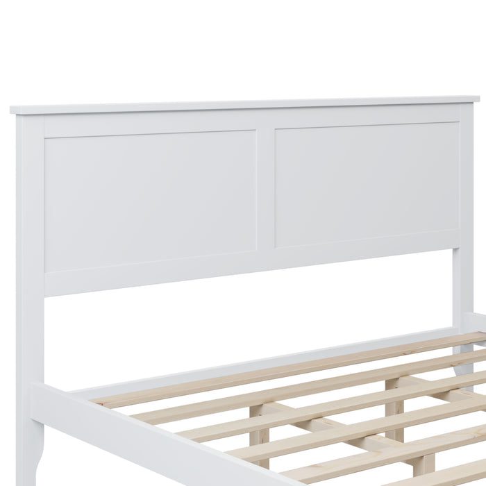 GFD Home - White Solid Wood 3 Pieces Queen Bedroom Sets (Queen Bed + end table +dresser) - GreatFurnitureDeal