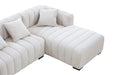 GFD Home - L-Shape Sectional Sofa with Deep Tufted Velvet Upholstered Right Chaise Modular Sofa  beige - GreatFurnitureDeal