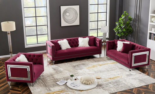 GFD Home - red dutch velvet\n1+2+3 Combination Sofa - GreatFurnitureDeal