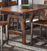 GFD Home - Rustic Brown and Gunmetal Finish 5pc Dining Set Counter Height Table And 4x Counter Height Chairs Industrial Design Wooden Dining Furniture - GreatFurnitureDeal
