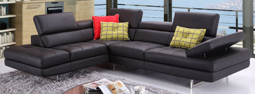 J&M Furniture - A761 Slate Black Italian Leather LAF Sectional - 1785521-LHFC - GreatFurnitureDeal