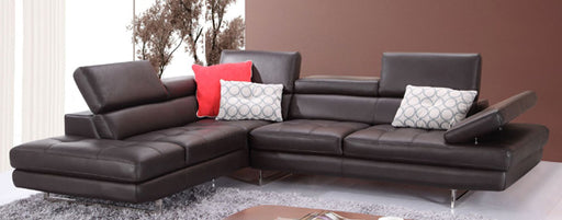 J&M Furniture - A761 Slate Coffee Italian Leather LAF Sectional - 1785522-LHFC