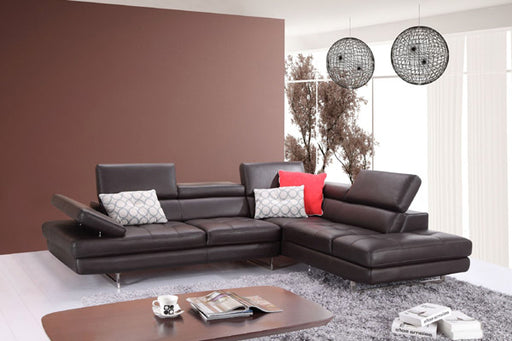 J&M Furniture - A761 Slate Coffee Italian Leather RAF Sectional - 1785522-RHFC - GreatFurnitureDeal