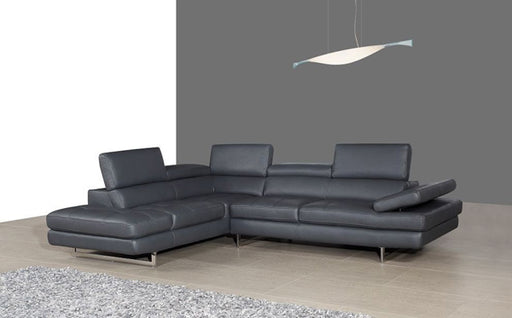 J&M Furniture - A761 Slate Grey Italian Leather LAF Sectional - 4505-LHFC - GreatFurnitureDeal