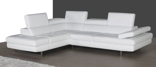 J&M Furniture - A761 Slate White Italian Leather LAF Sectional - 178551-LHFC