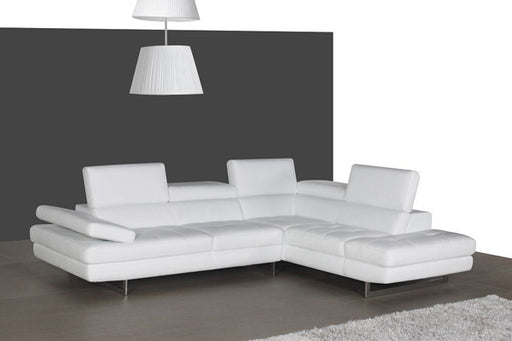 J&M Furniture - A761 Slate White Italian Leather RAF Sectional - 178551-RHFC - GreatFurnitureDeal